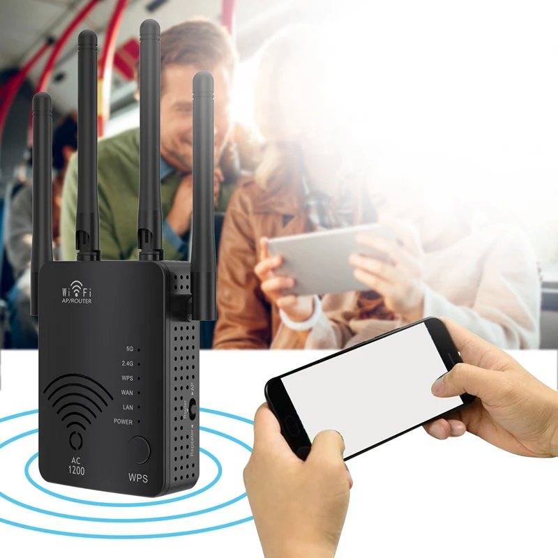 

H01 роутер 1200 м двухдиапазонный Wi-Fi мини-усиленный ретранслятор высокомощный беспроводной интерфейс-аналогично для офиса и дома (вилка станд...