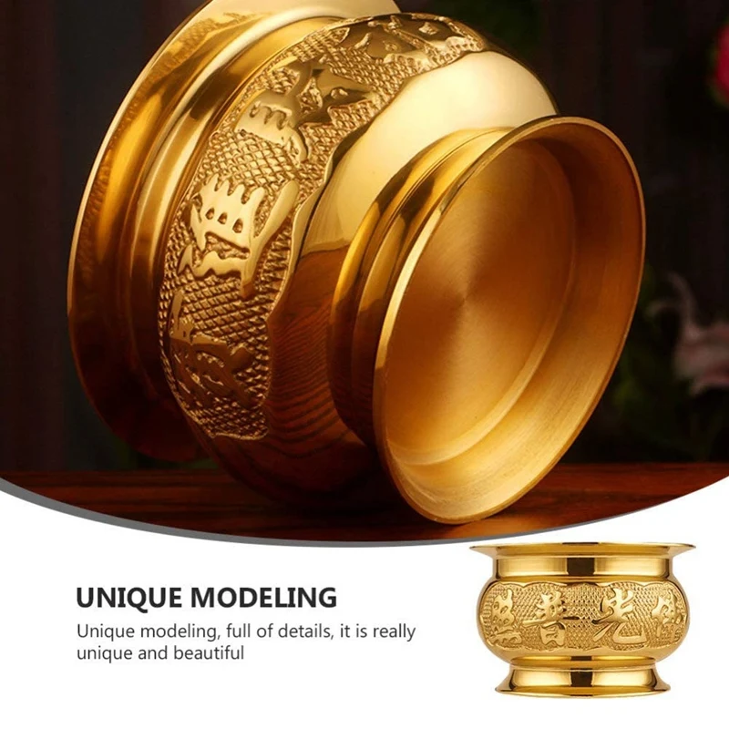 Decorative Gold Incense Burner Buddhist Accessories Supplies Burners Ash Offering Bowl Brass Ornaments | Дом и сад