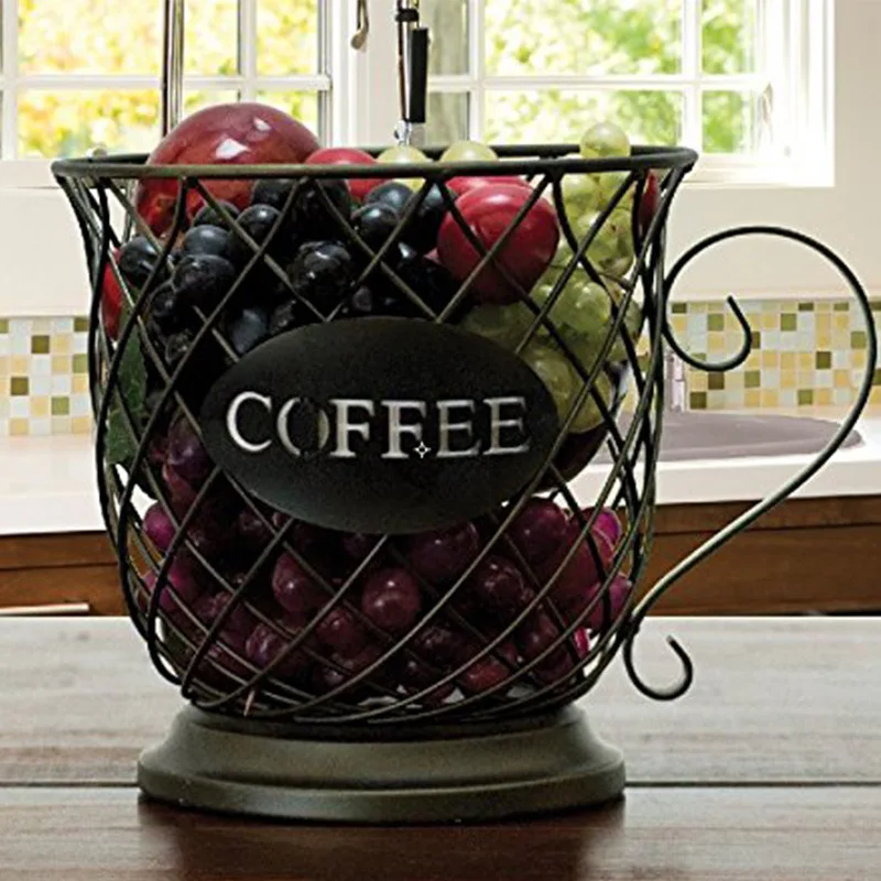 

Creative simple coffee cup storage basket living room bedroom retro wrought iron cup golden gray mirror tray decoration LB92923