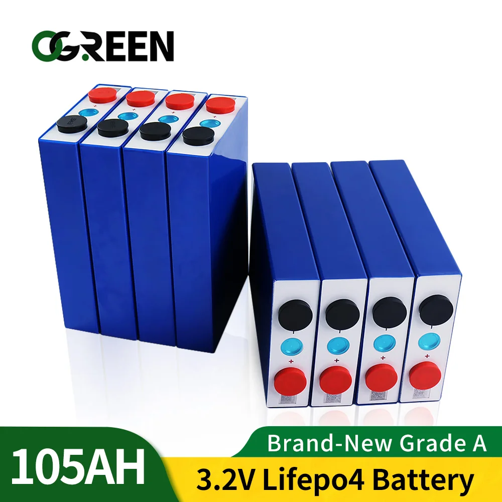 

Ogreen16pcs 105AH LiFePO4 батарея литий-железо фосфат ячеек 100AH 12V 24V200AH 48V100AH EV RV аккумулятор Солнечный EU US TAX FREE