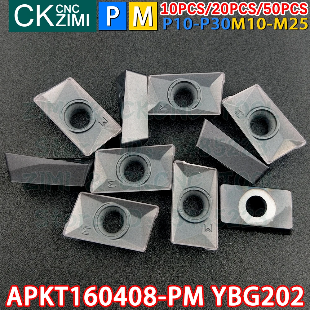 APKT160408-PM YBG202 APKT 160408 PM твердосплавные вставки квадратное плечо фрезерование