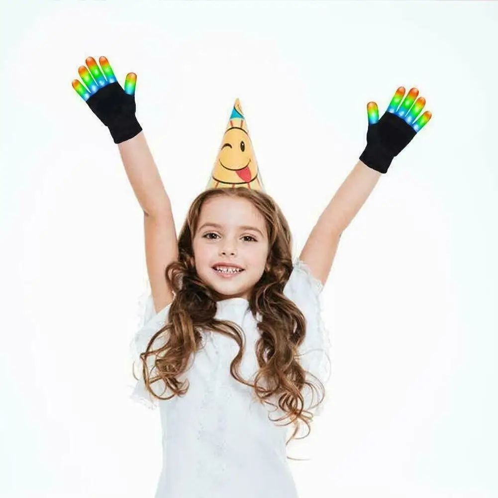 

Kawaii Glowing Gloves Children's LED Glowing Gloves Flashing Magic Lights Warm Gloves