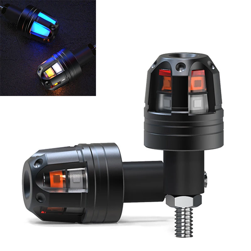 

High Quality Motorcycle Handlebar End LED Turn Signal Light Moto Handle Bar Modified Handle Grip Plug Side Motorbike Accessories