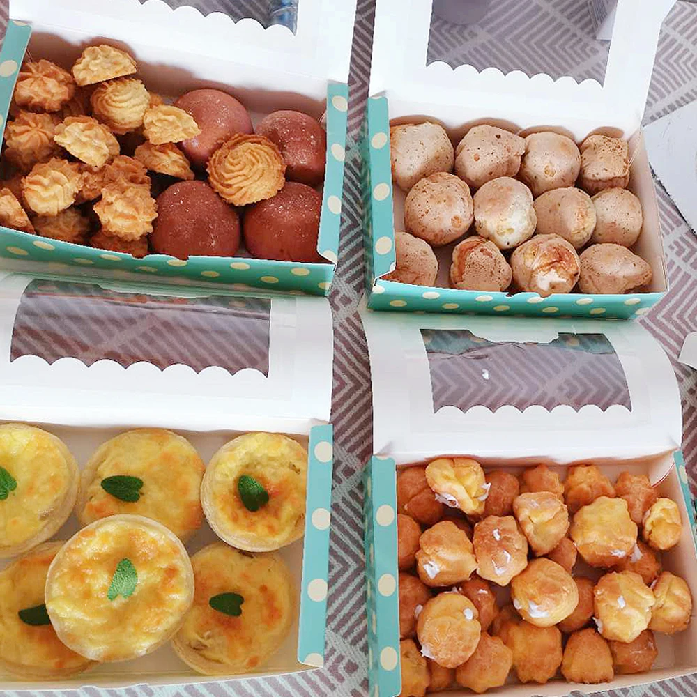 10 шт. набор бумажных коробок для торта печенья кексов пирожных затяжек фруктов