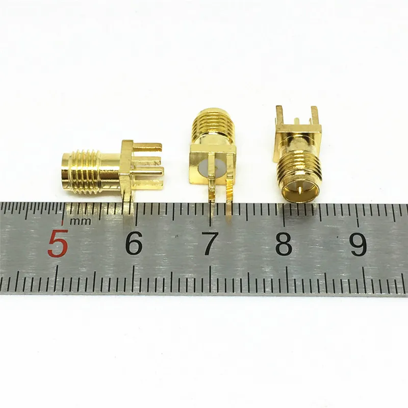 10 шт. золотистыми латунными зубцами и SMA типа Мама/RP-SMA гнезда разъёма припоя Edge