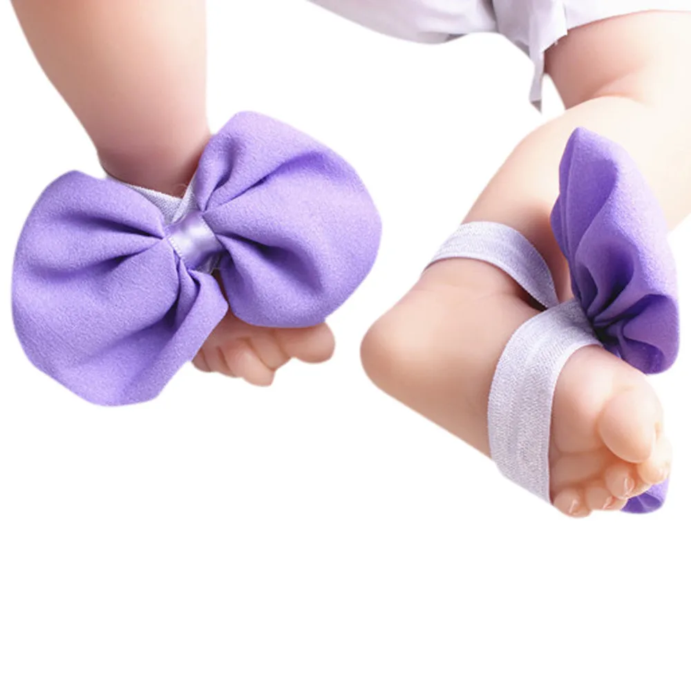 1 пара обувь для малышей шифоновая с бантиком девочек мягкая подошва пляжная 0 12