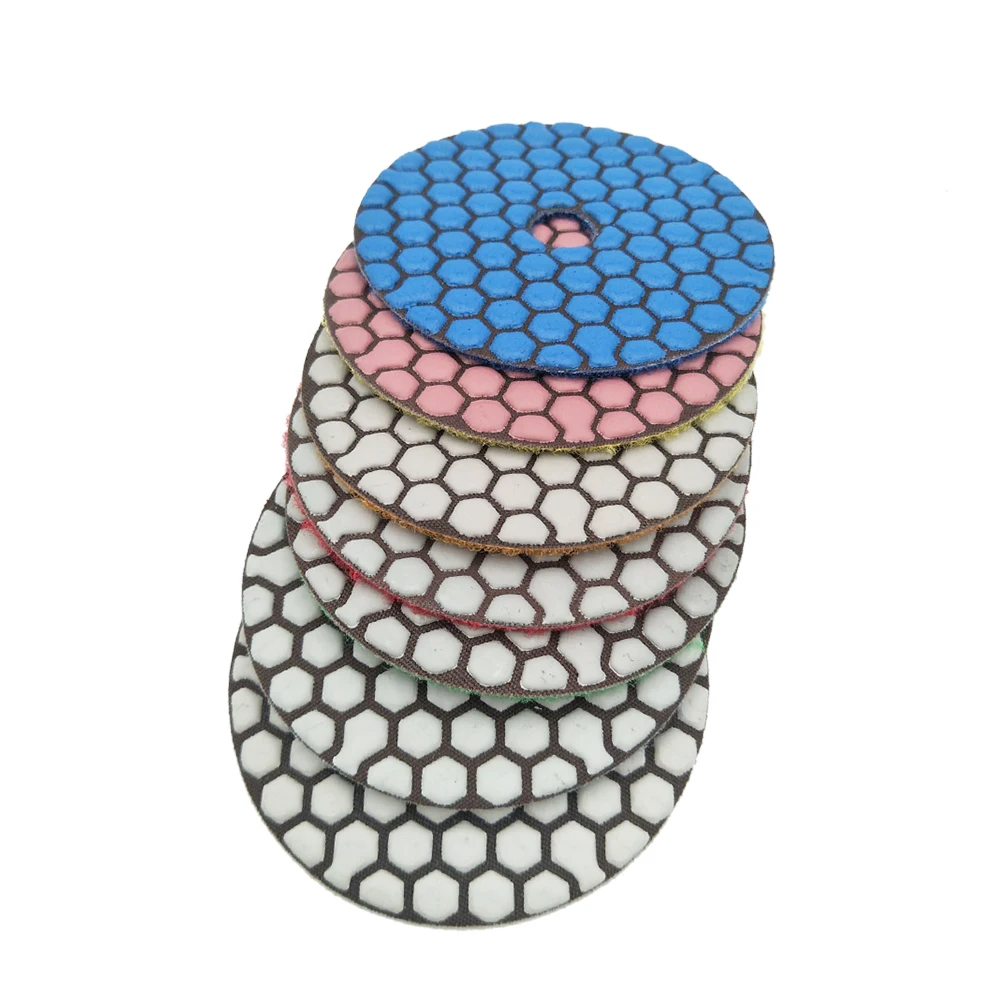 

7PCS 4 Inch Set Wet Dry Diamond Polishing Pads For Granite Concrete Marble