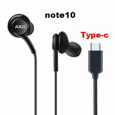 black Type c NO box Наушники AKG EO IG955 в уши 3,5 мм/тип-c с микрофоном Проводная гарнитура для SAMSUNG Galaxy note10 S10/S10+ S9 S8/S8+ S7 huawei xiaomi - Цвет: black Type c NO box