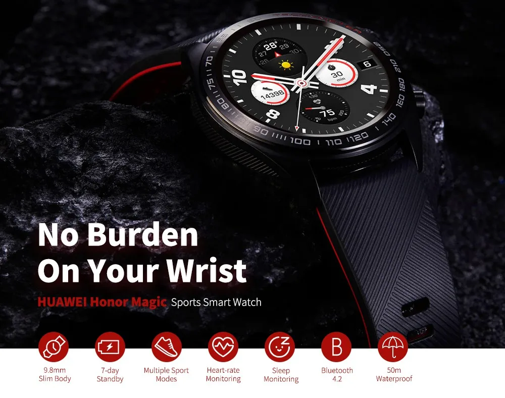 Смарт-часы huawei Honor Magic, фитнес-трекер с пульсометром для сна, бега, велоспорта, плавания, горного gps 1," AMOLED NFC Smartwatch