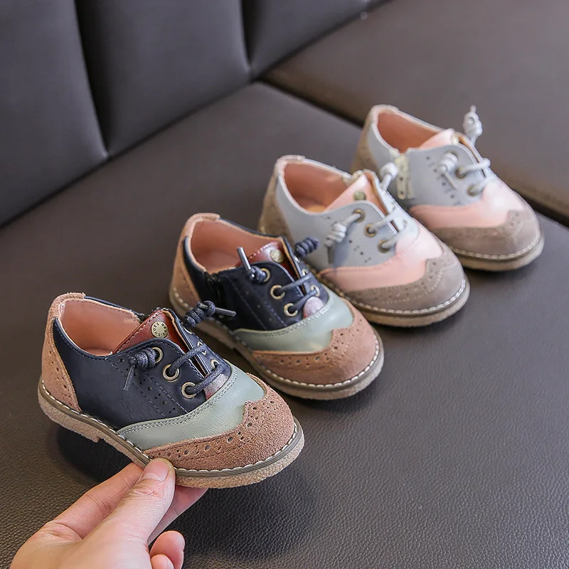 Весенние детские повседневные кожаные туфли обувь принцессы на мягкой подошве в