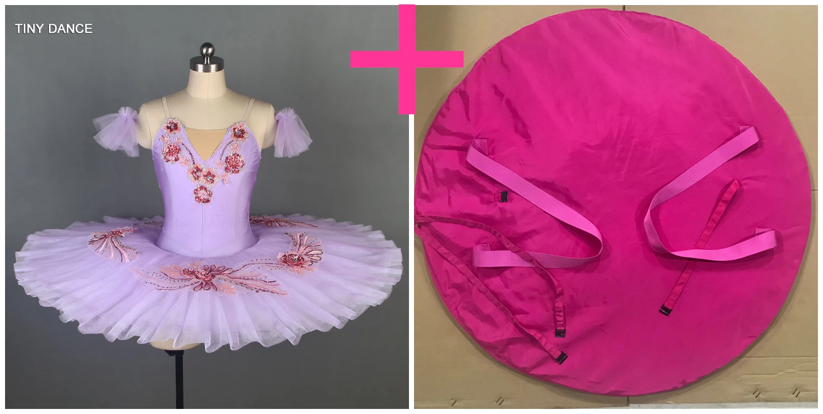 tutu and pink bag Сиреневое классическое балетное блинное платье-пачка для девочек, сценическое шоу и соревнование, профессиональное балетное танцевальное платье-пачка BLL081-1 - Цвет: tutu and pink bag