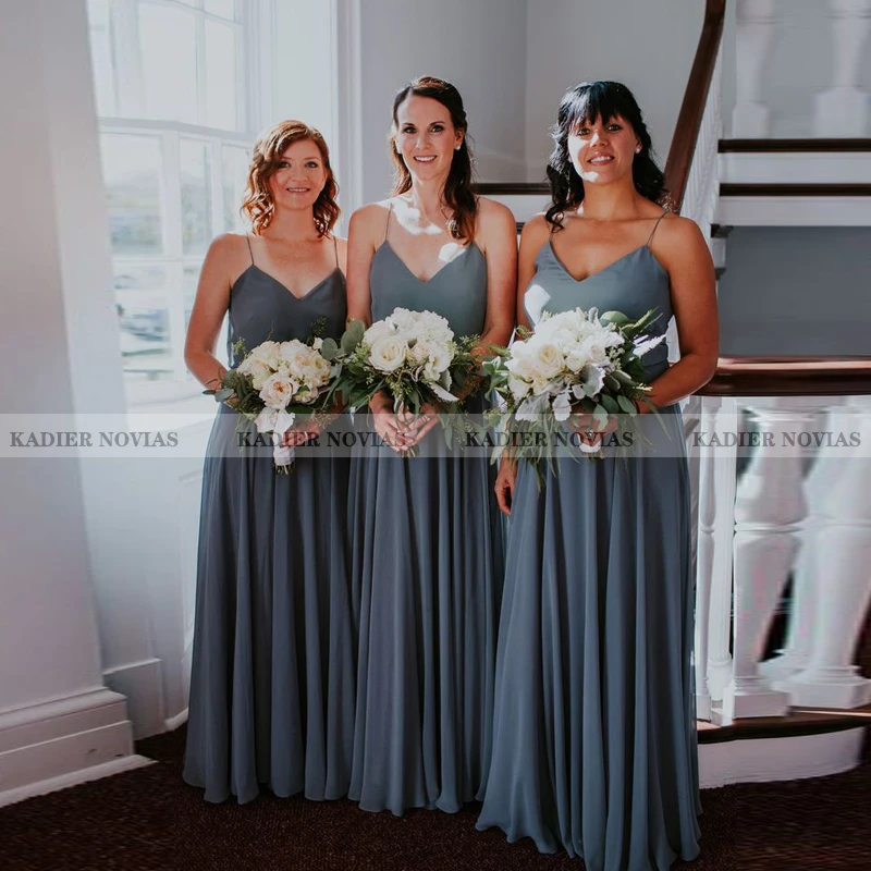 

Длинные Серые шифоновые платья для подружек невесты, модель 2021 года, платье с вырезом сердечком, платье для девушек, модель свадебное праздн...