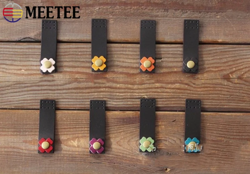 Meetee 5/10pc 2*7cm First Layer Leather Buckle DIY Patchwork Hand Wallet Notebook Clasp Snap Button Sewing Fasteners Accessories | Дом и сад