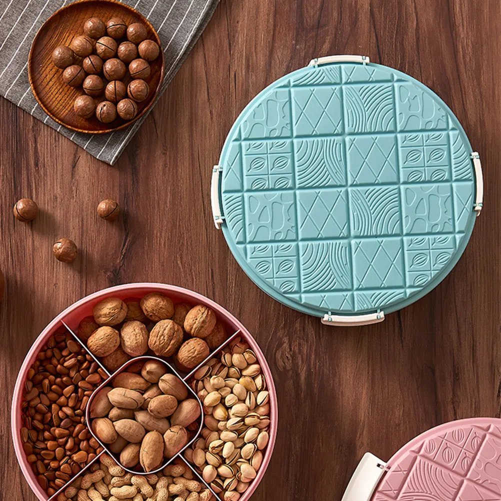 Контейнер для закусок разделенная конфетная тарелка орехов с крышкой коробка