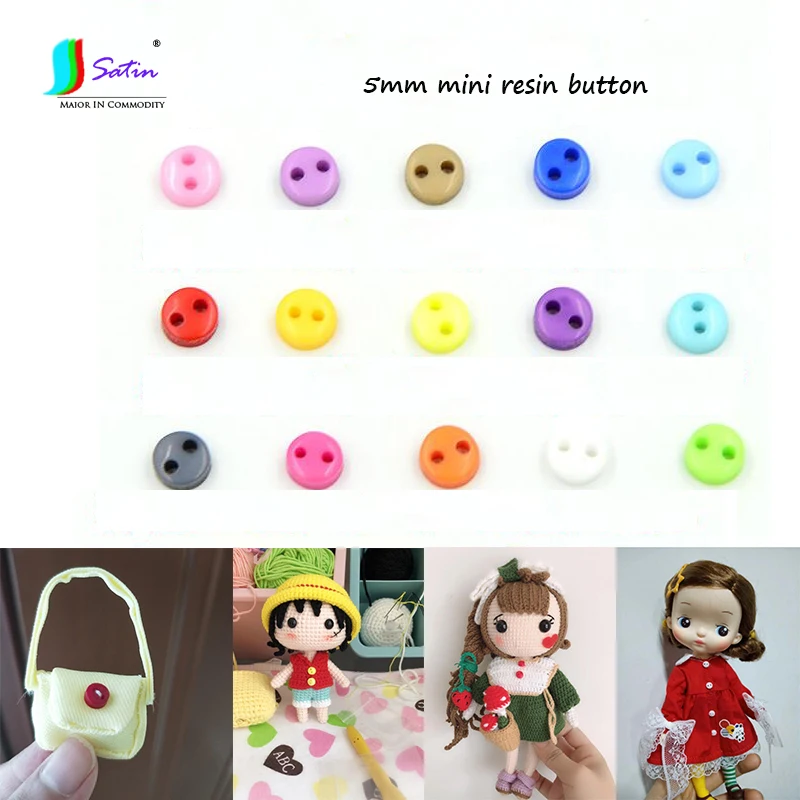 200 шт. 5 мм Красочные Симпатичные Супер Мини пуговицы из смолы с 2 отверстиями для