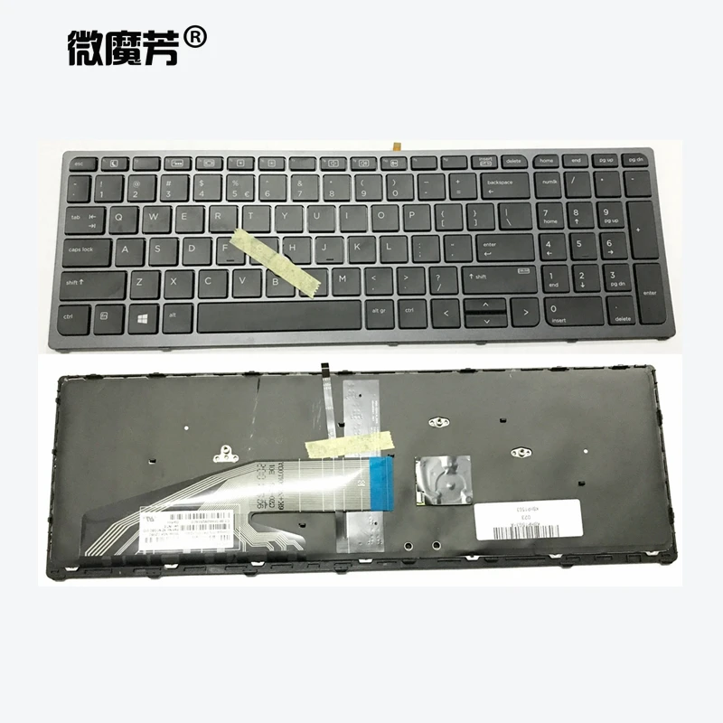 Новая английская клавиатура для ноутбука HP Zbook 15 G3 17 с подсветкой и рамкой |