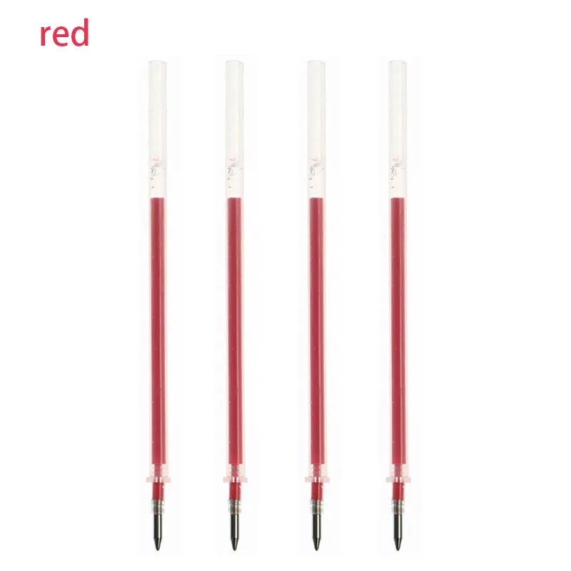 red 4pc 4 шт./компл. Студенческие канцелярские принадлежности 8 стилей Радужная стираемая ручка бестселлер креативный рисунок шариковая ручка гелевая ручка заправка подарочный набор - Цвет: red 4pc