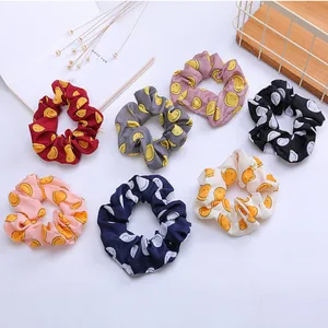 Резинка для волос женская, эластичная, с принтом в виде смайликов