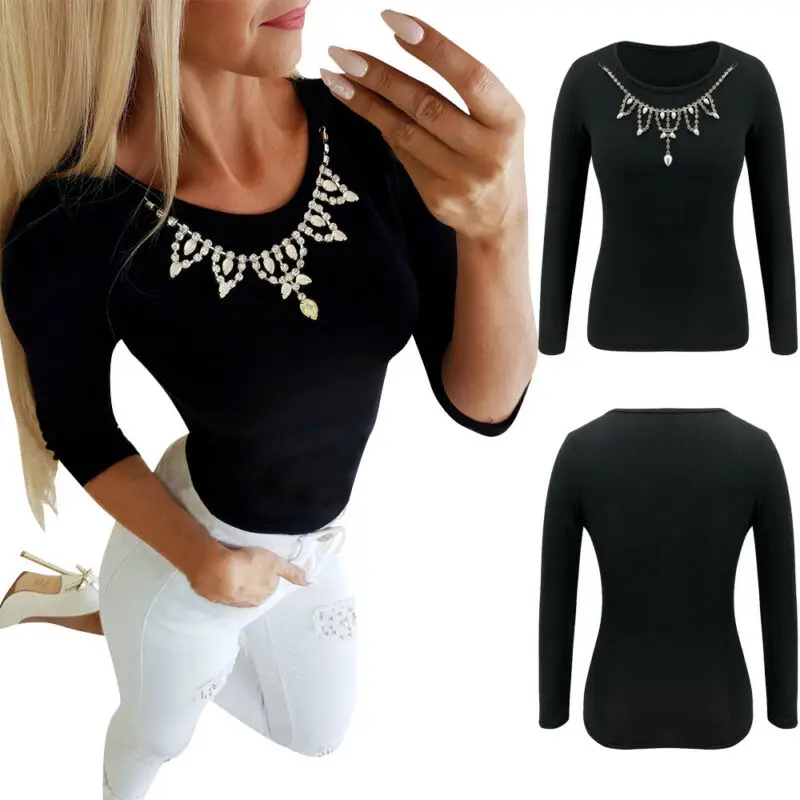 Женский Осенний облегающий Топ с длинным рукавом привлекательная футболка