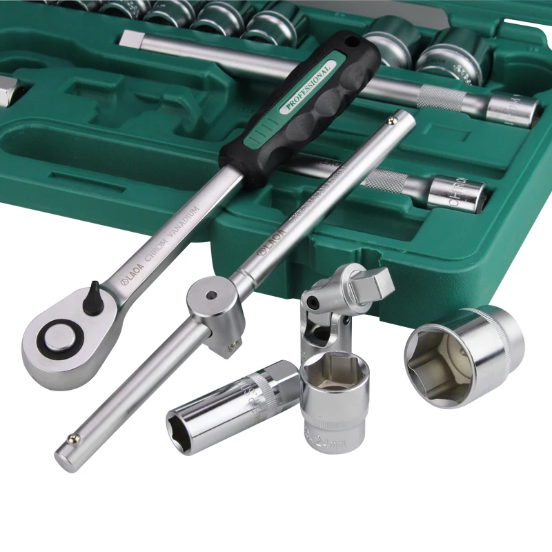 

LAOA Socket Ratchet Wrenches Set Wrench Tools Kit Vehicle Car Repair Automobile Maintenance Repairing Box