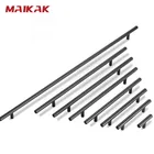 Ручки для кухонных шкафов, прямые ручки из нержавеющей стали, матовые, черные, золотые, для мебели