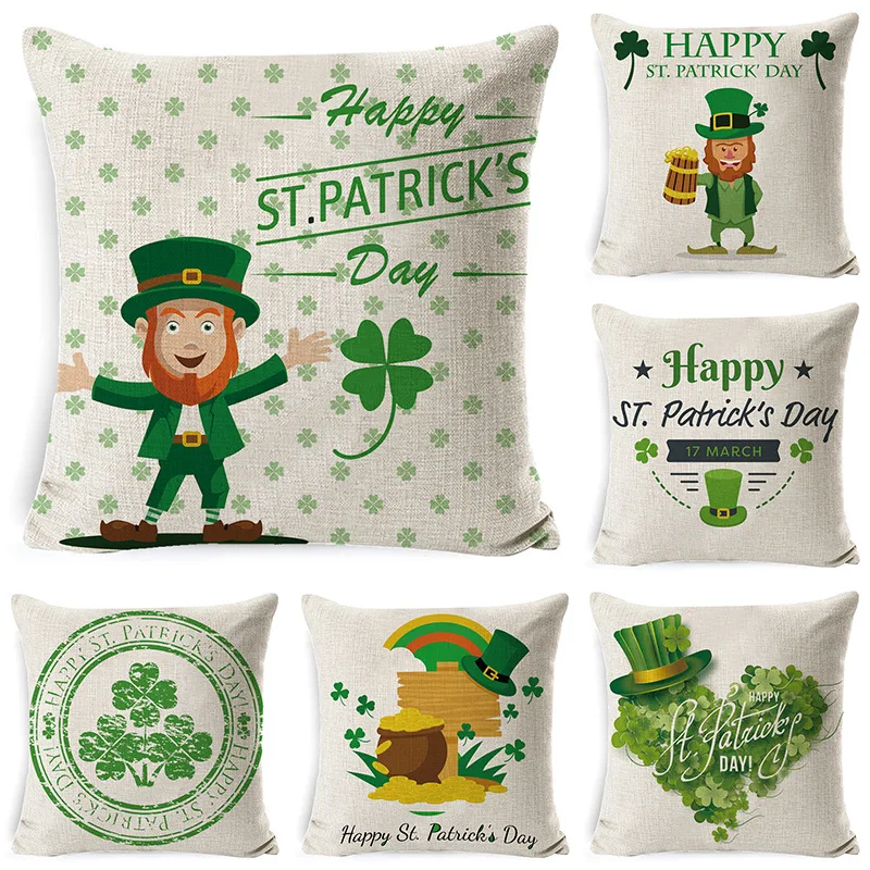 

GY0769 украшение ко Дню Св. Пафокусов, наволочка для подушки, 1 шт. (без наполнителя), листья, домашний декор, луг на удачу