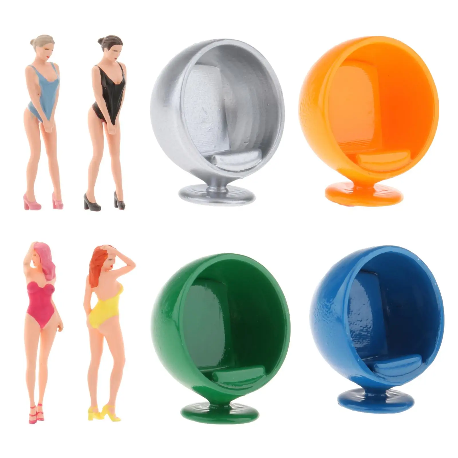 

Resin People / Chairs Figurines for Sand Table Ornament, 1:64 Scale Model