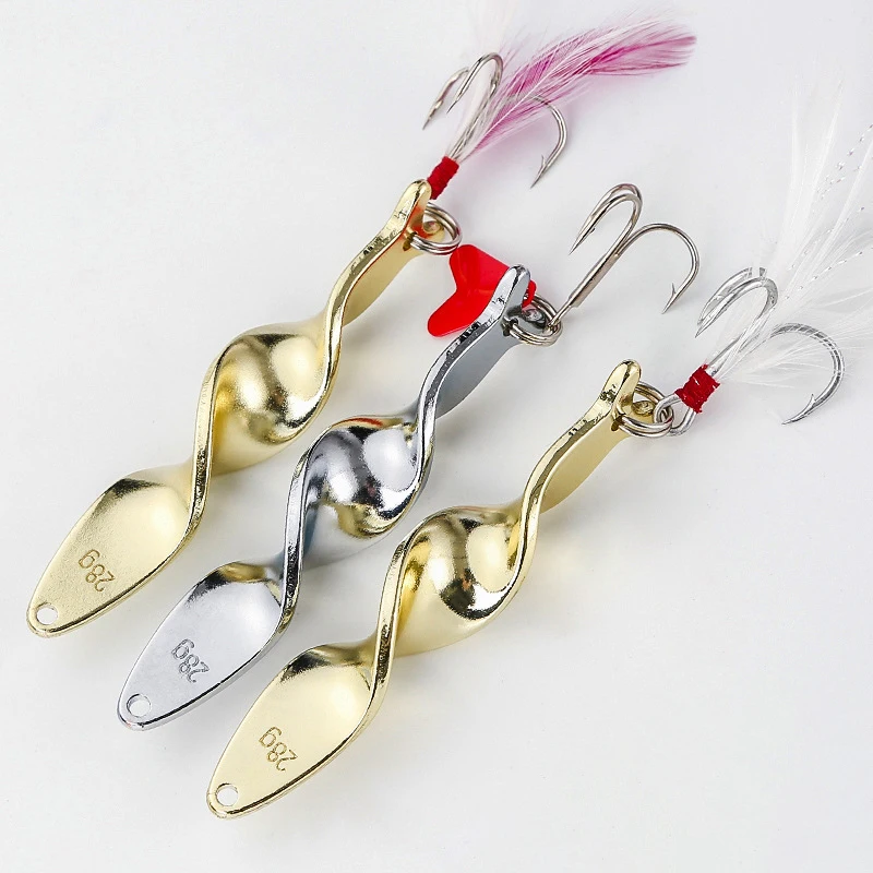 

1pcs 7g 10g 14g 21g 28g Rotating Spinner Spoon Fishing Lure Hard Baits Spinnerbait For Trout Pike Pesca Peche Treble Hook Tackle