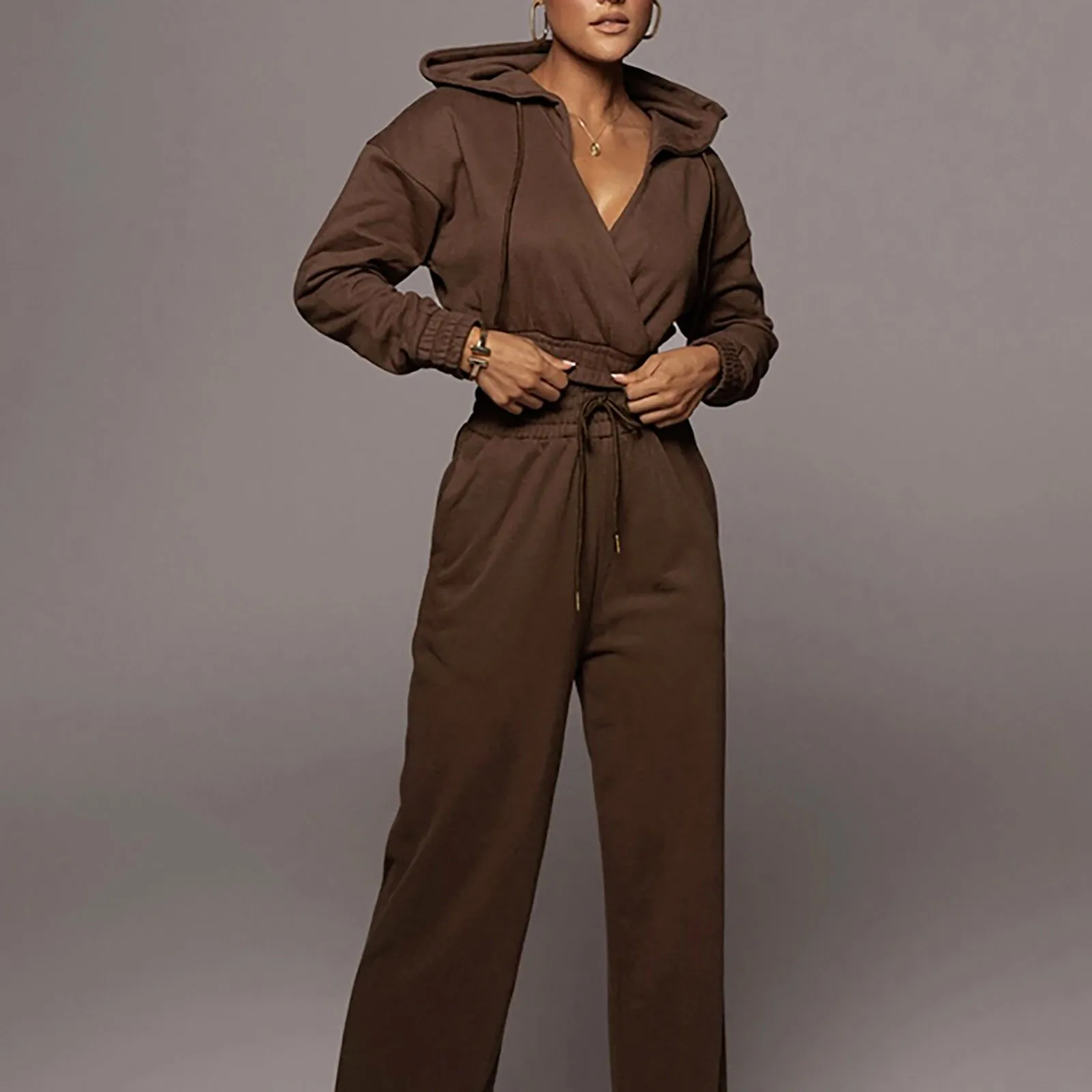 

Спортивный костюм женский из двух предметов, кофта с капюшоном и брюки, свитшот с карманами, семейный костюм