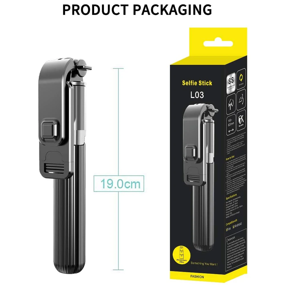 

Selfie Stick Tripod for Phone with Detachable Wireless Remote Portable Aluminum Alloy Selfie Stick for Gopro Smartphones