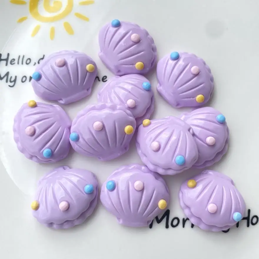 flat back resin pearl shell flatback resin cabochon for phone decoration hair bow diy scrapbook crafts accessories free global shipping