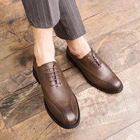 2021 autumn and winter new mens leather shoes business casual single shoes low cut pointed toe broch formal mens shoes zq0435