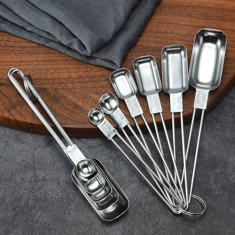 6 шт Нержавеющая сталь комплект мерных ложек Кухня посуда выпечка инструмент