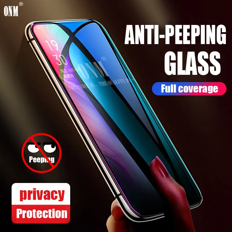 Анти шпионское закаленное стекло для Oppo Reno 5G Полное покрытие экрана протектор Z/A