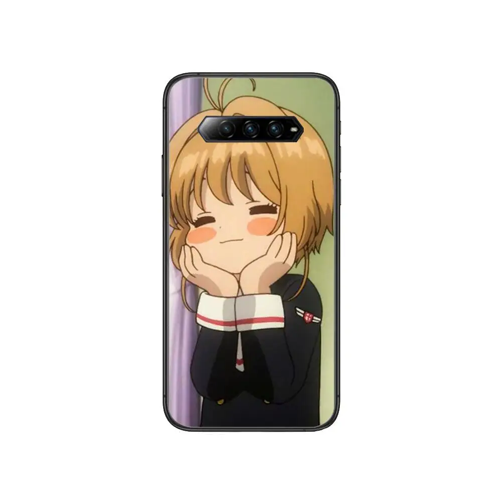 

Girl Sakura Anime Phone Case For xiaomi Black Shark 2 3 3s 4 Pro Helo Black Cover Silicone Back Prett
