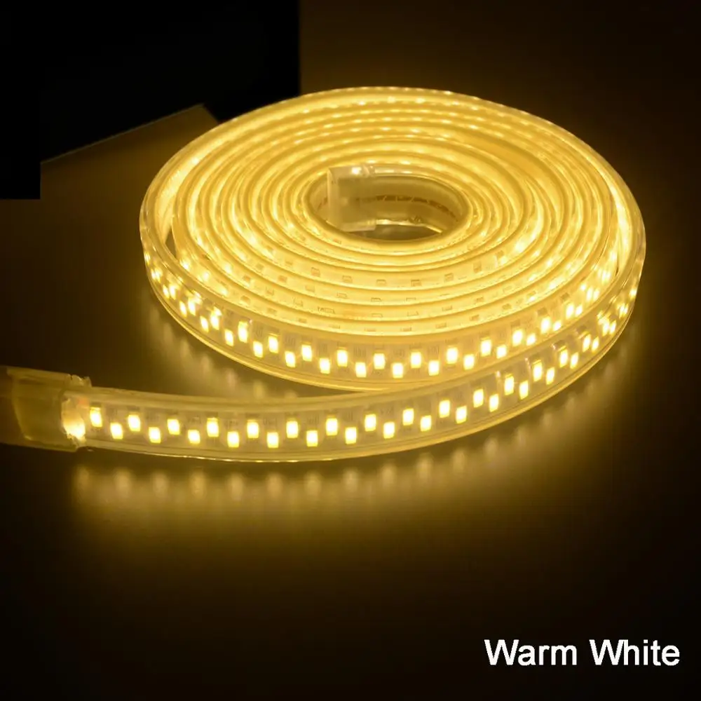 warm white SMD 5630 Водонепроницаемый светодиодный лента 5730 Светодиодные ленты светильник 220V 180 светодиодный/м с Мощность plug белый/теплый белый м, 1 м, 2 м, 3 м, 4 м, 5 м, 6 м 7 м 10 м - Испускаемый цвет: warm white