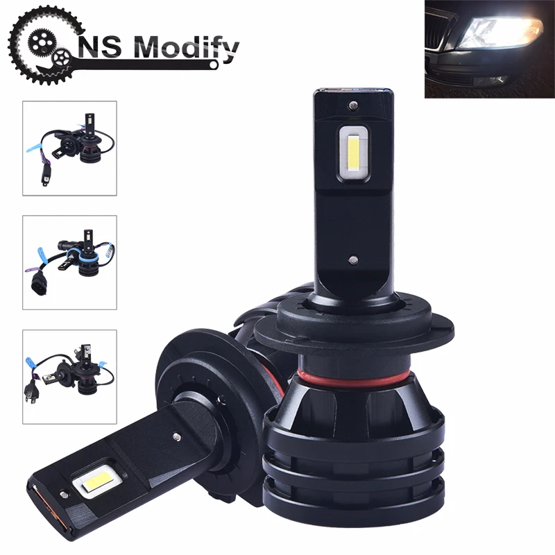 

NS Modify Car Headlight Bulbs H4 H7 H11 12V 24V 6500K LED Lamp Turbo LED Bulbs Auto Accessories