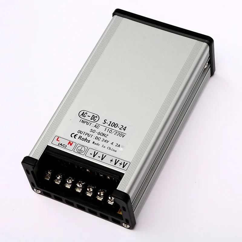 24V 100W Type Светодиодный драйвер DC 24 V адаптер питания Трансформаторы освещения AC 110V 220V до 24 V 8A 10A наружный непромокаемый трансформатор для светодиодного освещения - Цвет: 24V 100W Type