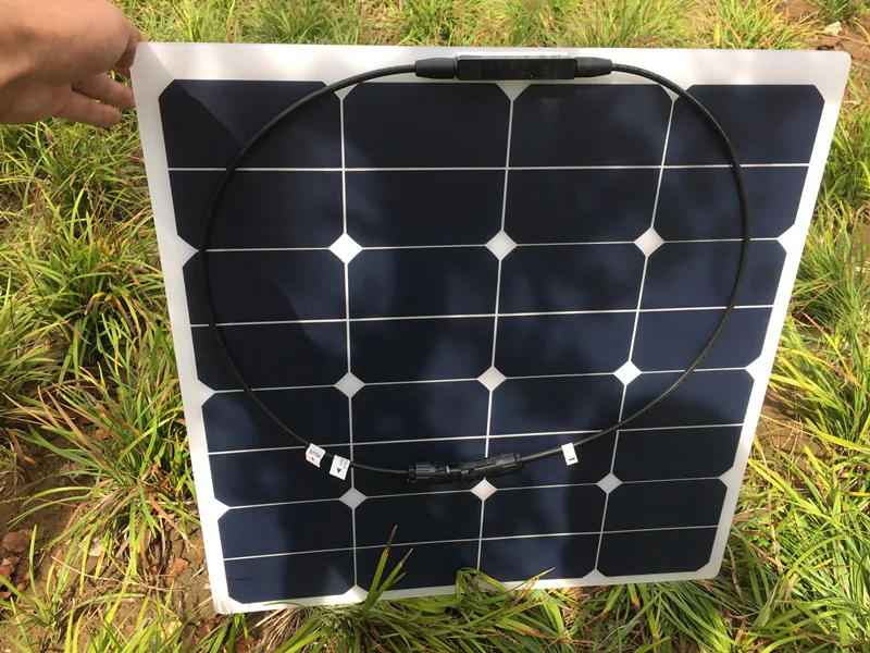 1pcs sunpower 50w Гибкая солнечная панель 50 Вт 12 В солнечная батарея зарядное устройство sunpower монокристаллическая солнечная батарея комплект Китай дешевые продажи - Цвет: 1pcs sunpower 50w