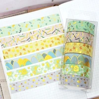 6 rolls set washi tape bronzing series scrapbooking decor border making gift cute diy sticker decoration office supplies