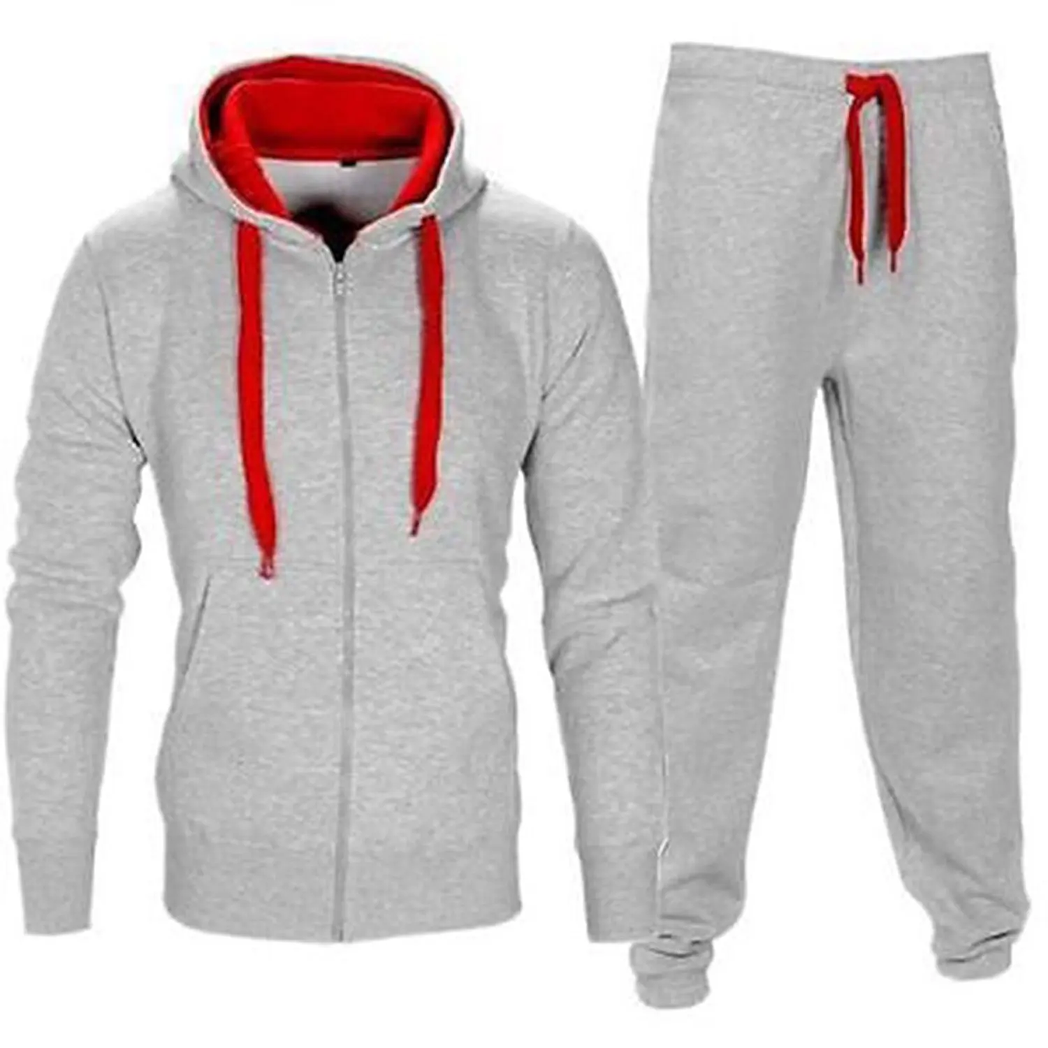 

2021 New Casual Hip-hop European and American Style Hoodie Gym Fitness Slim Fit Plain Jogger Track Suits Mens Tracksuits Set