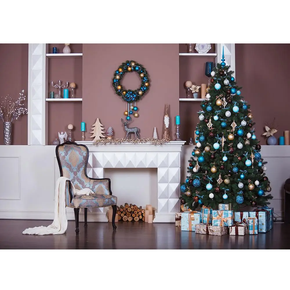 

Фон для фотосъемки с изображением рождественской елки в гостиной компьютерная печать фон для фотостудии для детской домашвечерние