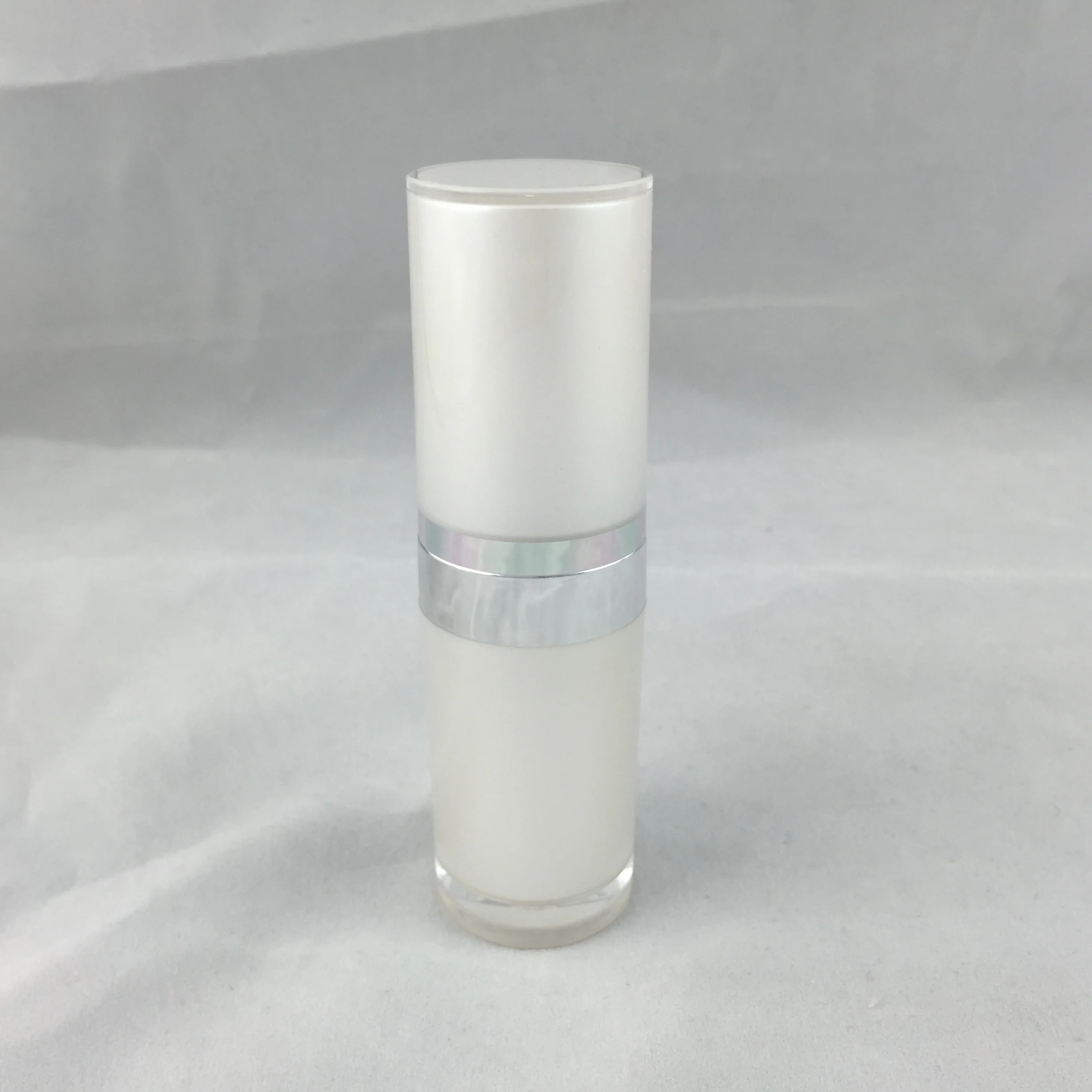 15 мл жемчужно белая/Розовая Акриловая прямая круглая бутылка для