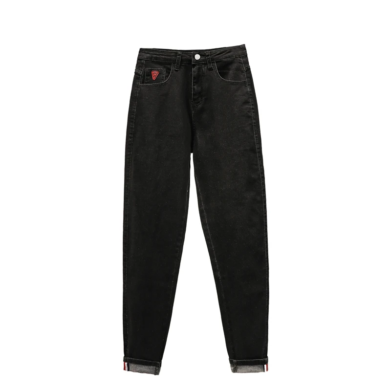 

Spring autumn fashion 85% cotton denim jeans women 2021 high waist blue retro harem washed office lady Casual jeans female B854