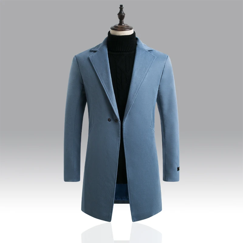 2019 осень и зима Британский стиль мужская Тонкая однотонная длинная Мужская