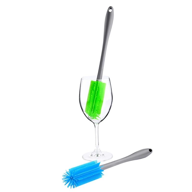 

Silicone Bottle Cleaning Brush with Long Handle 12.5" Water Bottle Cleaner for Baby Bottles Sports Bottle Vase Glassware Silico