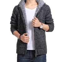 warm mens wear down feather cotton padded clothes plus velvet thick hooded autumn and winter cotton padded clothes warm mid len
