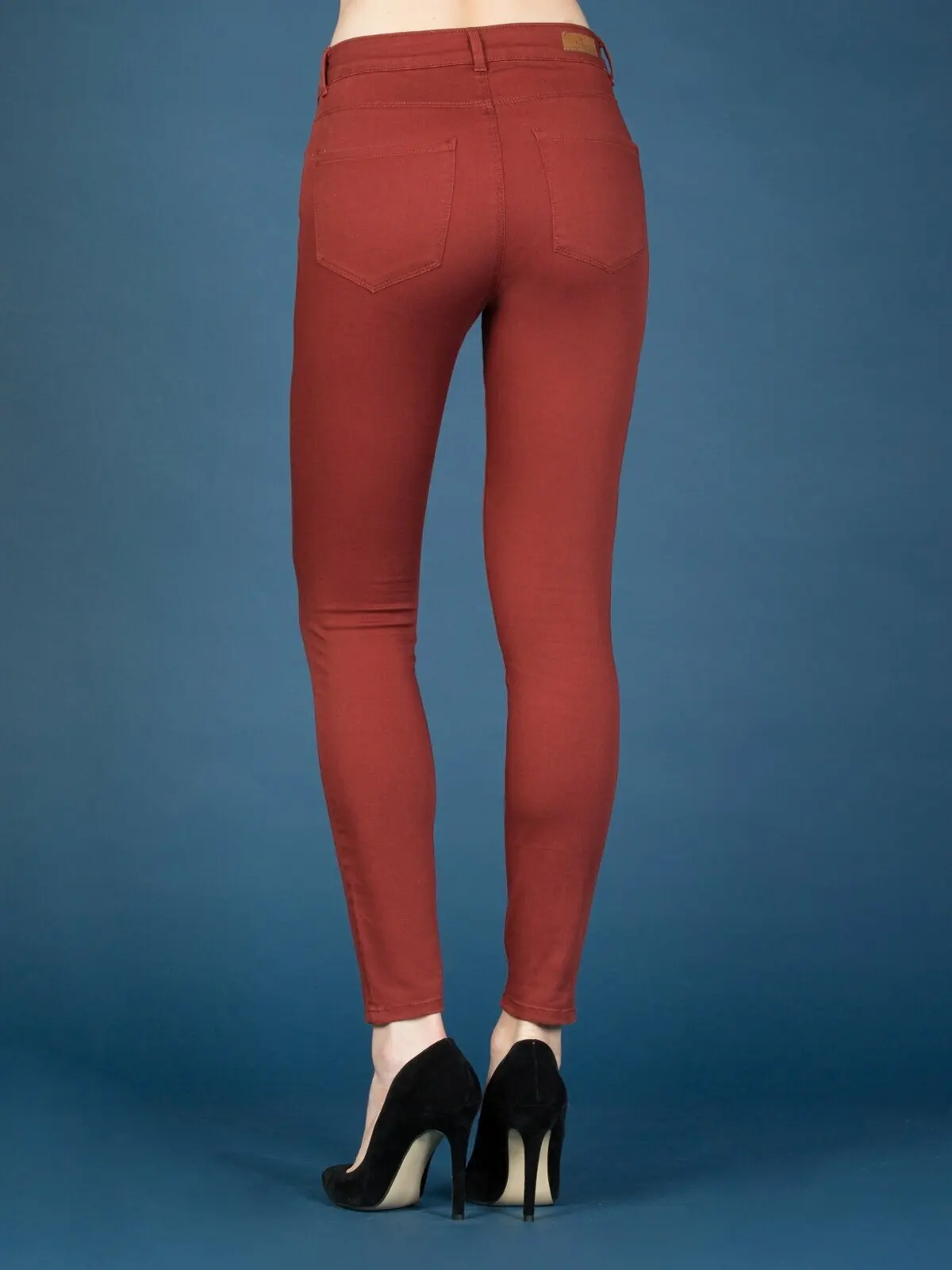 Женские супероблегающие оранжевые брюки Colins облегающие с высокой посадкой
