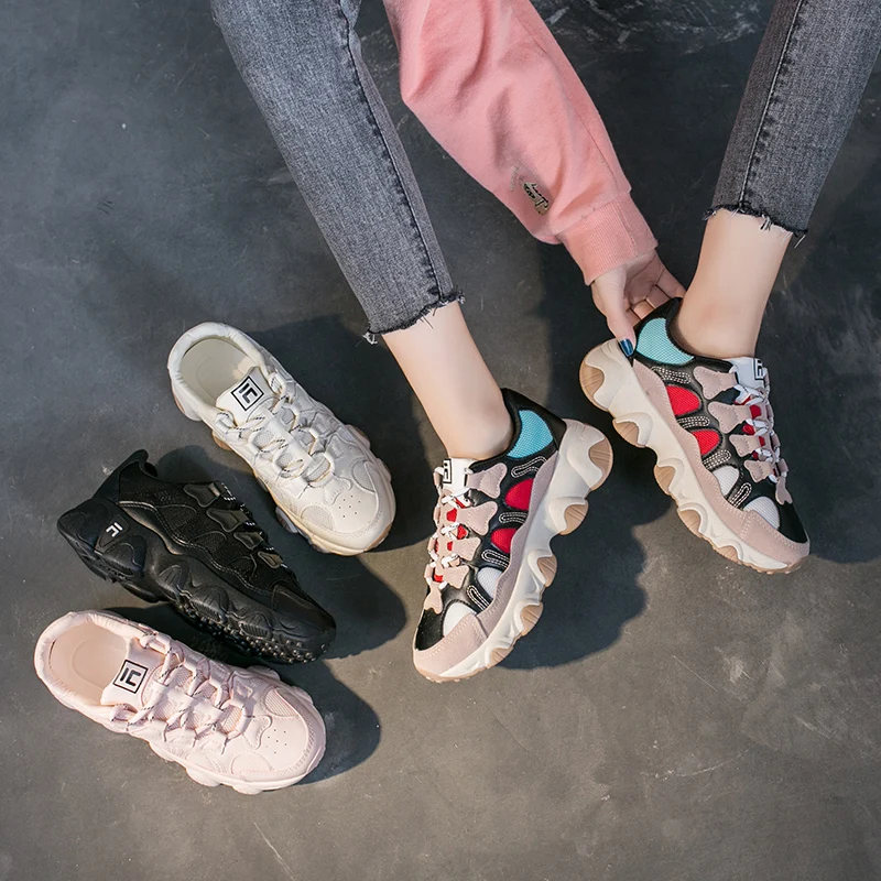 Женская Повседневная обувь Модные дышащие женские кроссовки на плоской подошве