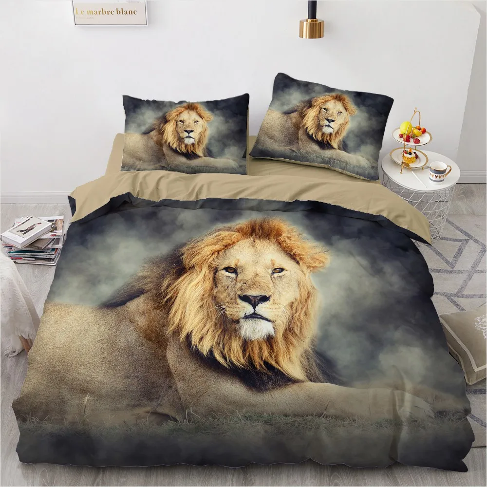 

3D Bedding Sets Lion Camel Duvet Quilt Cover Set Comforter Bed Linen Pillowcase King Queen Full Size 220*260cm Home Texitle